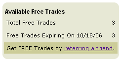 Screenshot of Scottrade referral 3 free trades