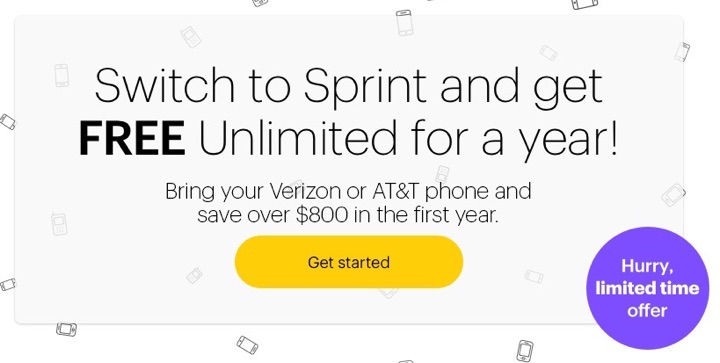 Sprint Free Year of Unlimited Data Promo: Get Free Service Through April 30th, 2020