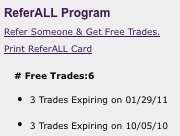 Screenshot of Scottrade referral 3 free trades