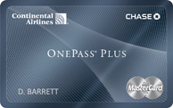 Continental Airlines OnePass Plus Card