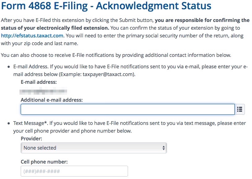 irs online 2016 tax extension request