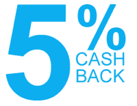 Cash back credit cards, Up to 5% in cash rewards