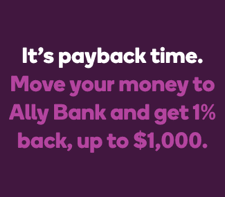 Ally Bank Payback Time Promotion: 1% Additional Cash Bonus (~6% APY 3-month CD)
