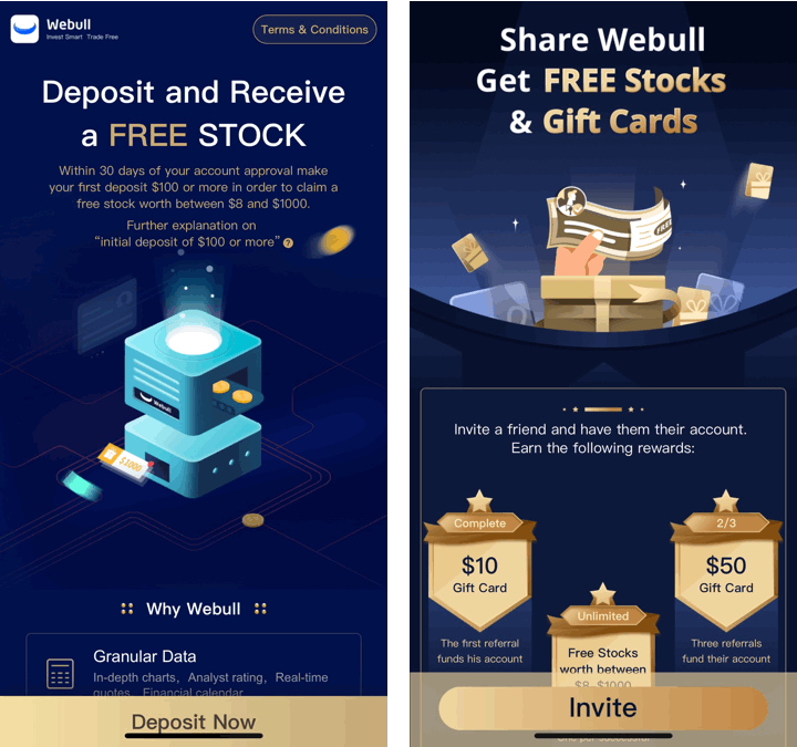Webull App Free Stock Trades + Free Share of Stock For