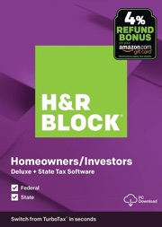 H&R Block Desktop Tax 2019: Federal + State $22.49 (50% Off)