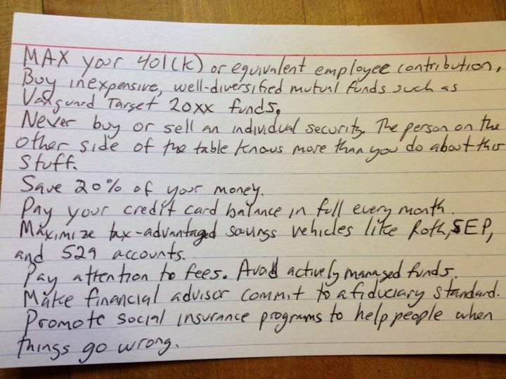 Personal Finance on a 3×5 Index Card: Classic and New Young Adult Version