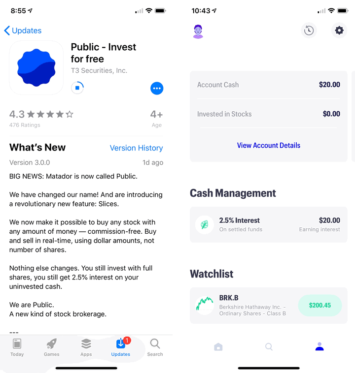 Public App Review (Matador): Free Dollar-Based Stock Trades, 2.5% Interest,  Bonus