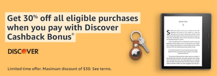 Amazon: Pay with Discover Card Points, Get 30%/40% Off (Targeted)