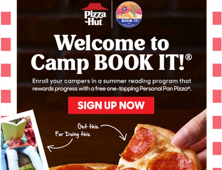 Pizza Hut Camp BOOK IT!  Summer Reading Program