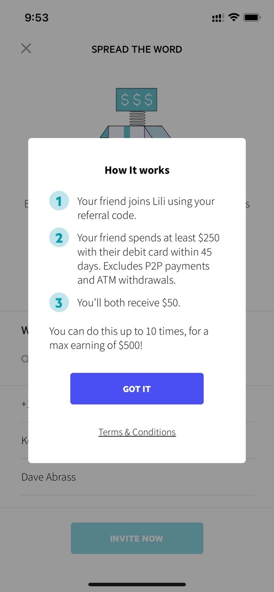 Lili Banking App For Freelancers:  Drop Bonus +  Referral Bonus