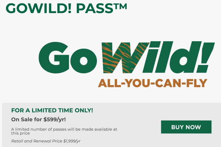 Frontier Airlines Go Wild Pass: $599 for 12 Months of Unlimited Flights