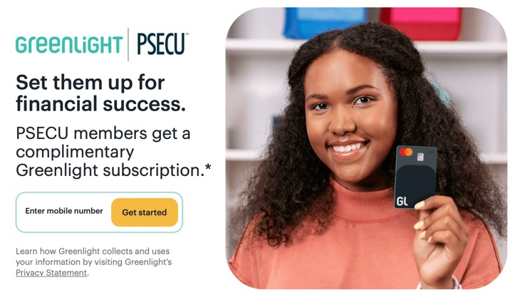 Greenlight Debit Card For Kids: Free Subscription for PSECU Members ($60/year Value)
