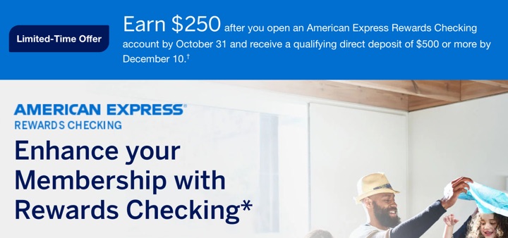 American Express Rewards Checking Review: $250 Bonus For Existing Credit Cardholders