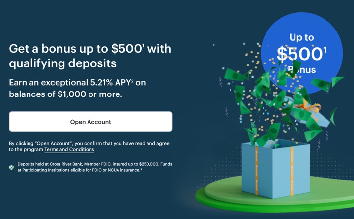 Upgrade Premier Savings: Up to $500 Deposit Bonus + 5.21% APY (Improved)